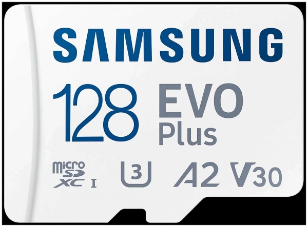 Карта памяти Samsung microSDXC 128 ГБ Class 10, V30, A2, UHS-I U3, R 130 МБ/с, адаптер на SD фото в интернет-магазине gdrone.ru