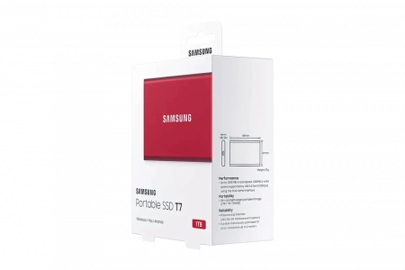 Портативный SSD USB 3.2 T7 1ТБ MU-PC1T0H (Красный) фото в интернет-магазине gdrone.ru