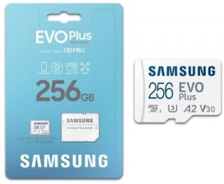 Карта памяти Samsung microSDXC 256 ГБ Class 10, V30, A2, UHS-I U3, R 130 МБ/с, адаптер на SD, 1 шт. фото в интернет-магазине gdrone.ru