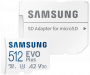 Карта памяти Samsung microSDXC 512 ГБ Class 10, V30, A2, UHS-I U3, R 130 МБ/с, адаптер на SD фото в интернет-магазине gdrone.ru