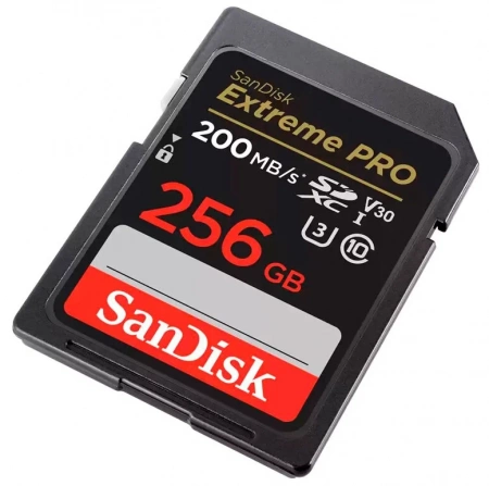 Карта памяти SanDisk SDXC 256GB Extreme Pro UHS-I V30 U3 200/140 MB/s фото в интернет-магазине gdrone.ru