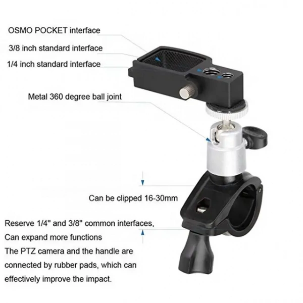 Держатель пульта для велосипеда OSMO POCKET MOUNT FOR BICYCLT&MOTORCYCLE 1/4×3, 3/8×1 фото в интернет-магазине gdrone.ru