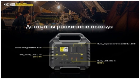 Портативная зарядная станция NITECORE NES1200 фото в интернет-магазине gdrone.ru
