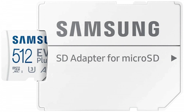 Карта памяти Samsung microSDXC 512 ГБ Class 10, V30, A2, UHS-I U3, R 130 МБ/с, адаптер на SD фото в интернет-магазине gdrone.ru