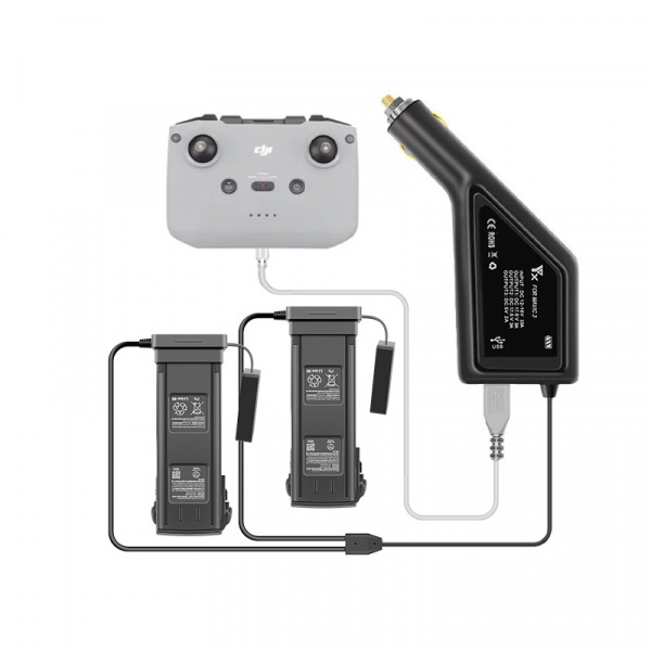 Автомобильное зарядное устройство для 2 аккумуляторов и пульта DJI Mavic 3 (YX) фото в интернет-магазине gdrone.ru