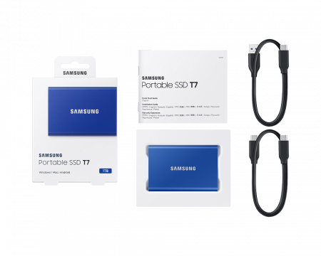 Портативный SSD USB 3.2 T7 1ТБ MU-PC1T0H (Синий) фото в интернет-магазине gdrone.ru