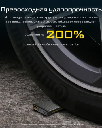 Зарядное устройство NITECORE CARBO NB20000 Power Bank с быстрой зарядкой из углеродного волокна фото в интернет-магазине gdrone.ru