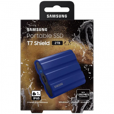 Портативный SSD Samsung T7 Shield 1TB MU-PE1TO (Синий) фото в интернет-магазине gdrone.ru