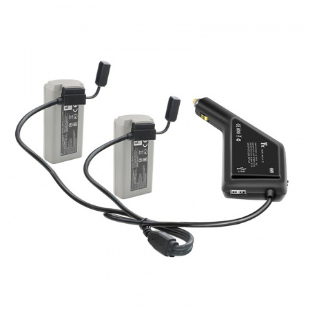 Автомобильное зарядное устройство для 2 аккумуляторов и пульта DJI Mini 2 / Mini SE / Mini 2 SE (YX) фото в интернет-магазине gdrone.ru
