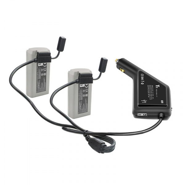 Автомобильное зарядное устройство для 2 аккумуляторов и пульта DJI Mini 2 / Mini SE / Mini 2 SE (YX) фото в интернет-магазине gdrone.ru