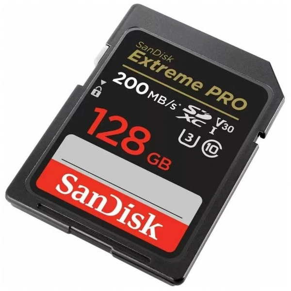 Карта памяти SanDisk SDXC 128 ГБ Class 10, V30, UHS-I U3, 1 шт., черный фото в интернет-магазине gdrone.ru